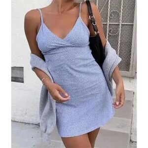 Brandy Melville Amara Dress Blue Floral Mini Summer Dress Women
